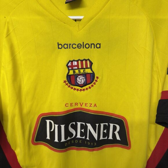 BARCELONA B.S.C ECUADOR PILSENER CERVEZA SOCCER JERSEY BANCO PICHINCHA MEN M GUC - Picture 3 of 9